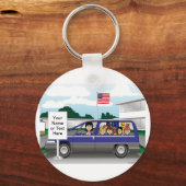 Cartoon Taxi van mam door PrintedPerfection.com Sleutelhanger (Voorkant)