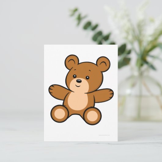 Cartoon Teddy Bear Briefkaart (Staand voorkant)