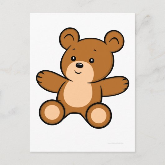 Cartoon Teddy Bear Briefkaart (Voorkant)