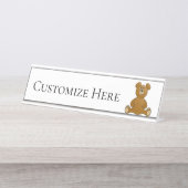 Cartoon Teddy Bear Desk Name Bord Bureau Naambordje (Voorkant)
