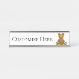 Cartoon Teddy Bear Desk Name Bord Bureau Naambordje