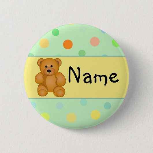 Cartoon Teddy Design Ronde Button 5,7 Cm (Voorkant)