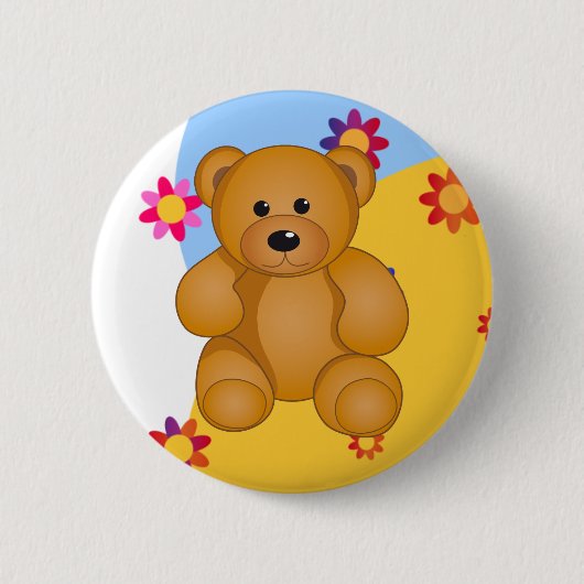 Cartoon Teddy Design Ronde Button 5,7 Cm (Voorkant)