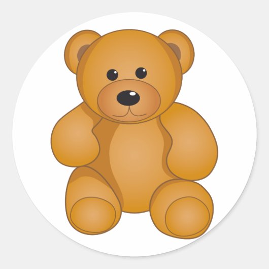 Cartoon Teddy Design Ronde Sticker (Voorkant)
