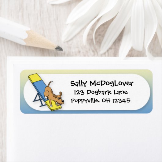 Cartoon teeter totter behendigheid etiket (Insitu)