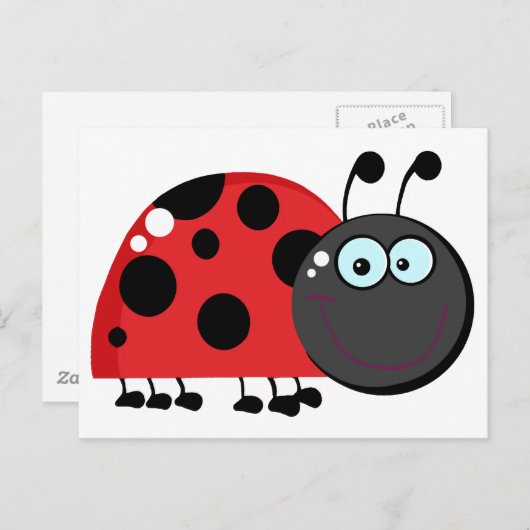 Cartoon-teken voor Ladybug Briefkaart (Voorkant / Achterkant)