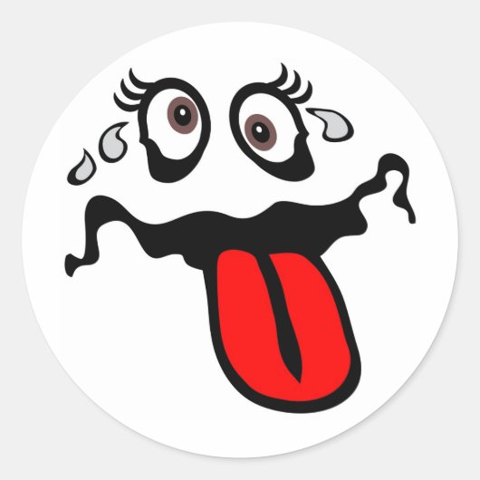 Cartoon-teken wijzigen ronde sticker (Voorkant)