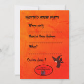 Cartoon Tekening van Halloween-heks op Broom Kaart (Achterkant)