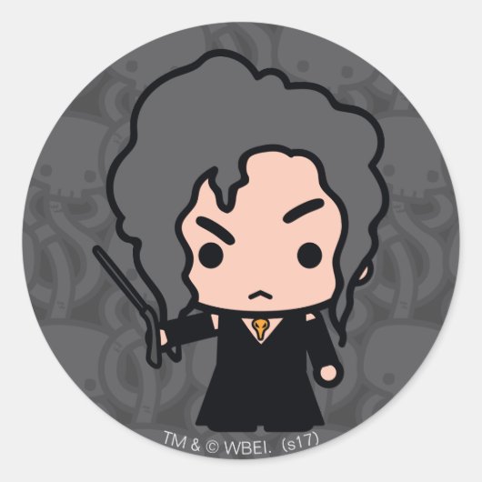 Cartoon tekenkunst met Bellatrix Ronde Sticker (Voorkant)