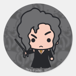 Cartoon tekenkunst met Bellatrix Ronde Sticker