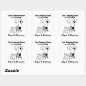 Cartoon Tekens en beeldschermen Vierkante Sticker (Vel)