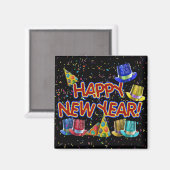 Cartoon tekst met Petten en Confetti van de Partij Magneet (Voorkant / Achterkant)