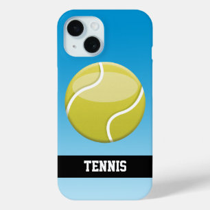 Cartoon Tennis Ball met aangepaste tekst iPhone 15 Case