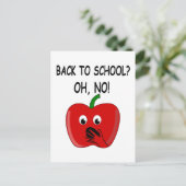 Cartoon Terug naar school Appel Briefkaart (Staand voorkant)