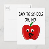 Cartoon Terug naar school Appel Briefkaart (Voorkant / Achterkant)