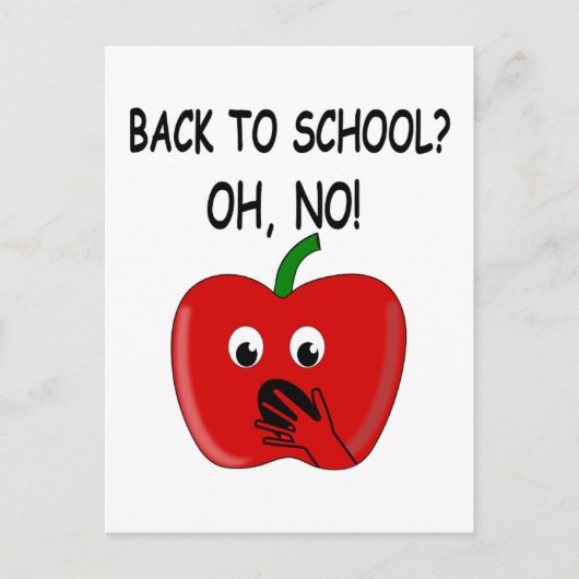 Cartoon Terug naar school Appel Briefkaart (Voorkant)