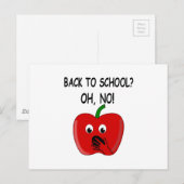 Cartoon Terug naar school Apple Briefkaart (Voorkant / Achterkant)