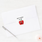 Cartoon Terug naar school Apple Ronde Sticker (Envelop)