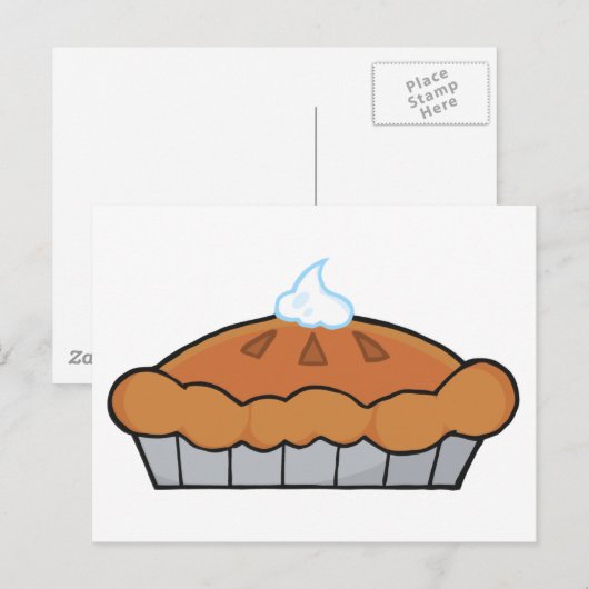 Cartoon Thanksgiving Pie Briefkaart (Voorkant / Achterkant)