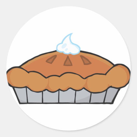 Cartoon Thanksgiving Pie Ronde Sticker (Voorkant)