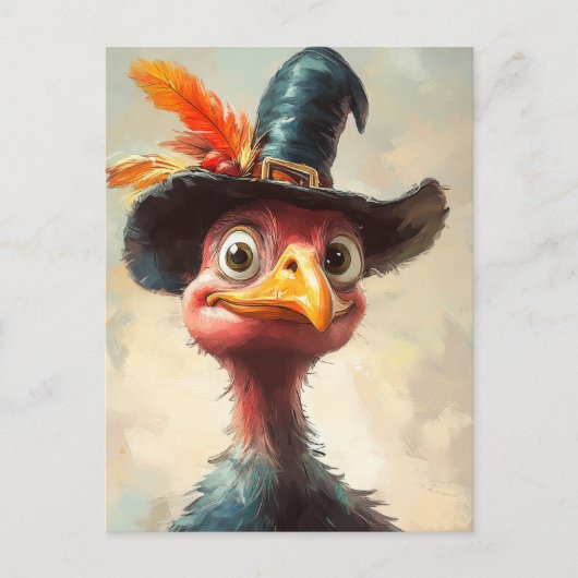 Cartoon Thanksgiving Turkije Briefkaart (Voorkant)