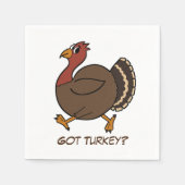 Cartoon Thanksgiving Turkije Papier Napkins Servetten (Voorkant)