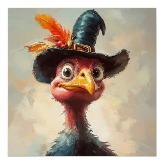Cartoon Thanksgiving Turkije Perfect Poster (Voorkant)