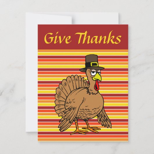 Cartoon Thanksgiving van Turkije Kaart (Voorkant)