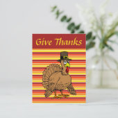 Cartoon Thanksgiving van Turkije Kaart (Staand voorkant)