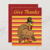 Cartoon Thanksgiving van Turkije Kaart (Voorkant / Achterkant)