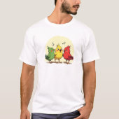 Cartoon Three Birds Singing  T-shirt (Voorkant)