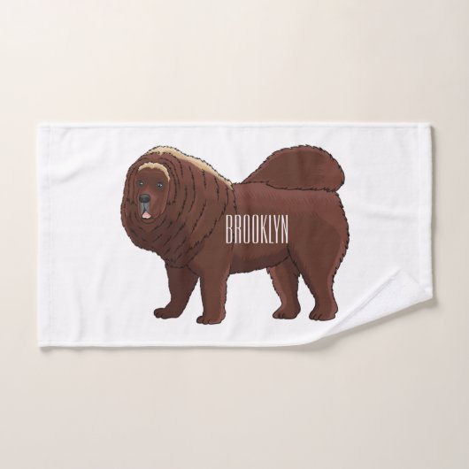Cartoon Tibetan Mastiff Bad Handdoek (Handdoek)