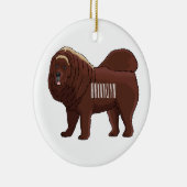 Cartoon Tibetan Mastiff Keramisch Ornament (Rechts)