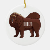 Cartoon Tibetan Mastiff Keramisch Ornament (Voorkant)