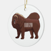 Cartoon Tibetan Mastiff Keramisch Ornament (Links)