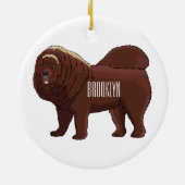 Cartoon Tibetan Mastiff Keramisch Ornament (Achterkant)