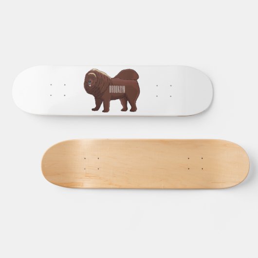 Cartoon Tibetan Mastiff Persoonlijk Skateboard (Horizontaal)