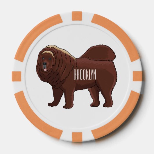 Cartoon Tibetan Mastiff Poker Chips (Voorkant)