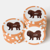 Cartoon Tibetan Mastiff Poker Chips (Opstapeling)