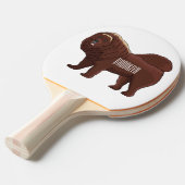 Cartoon Tibetan Mastiff Tafeltennisbatje (Voorkant Gekanteld)