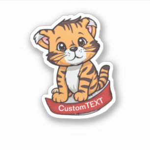 Cartoon Tiger aangepaste Sticker