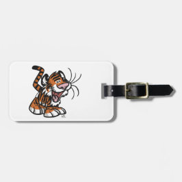 Cartoon Tiger Bagagelabel