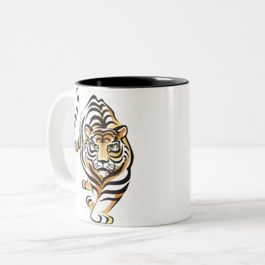 Cartoon Tiger Coffee Mok (Voorkant links)