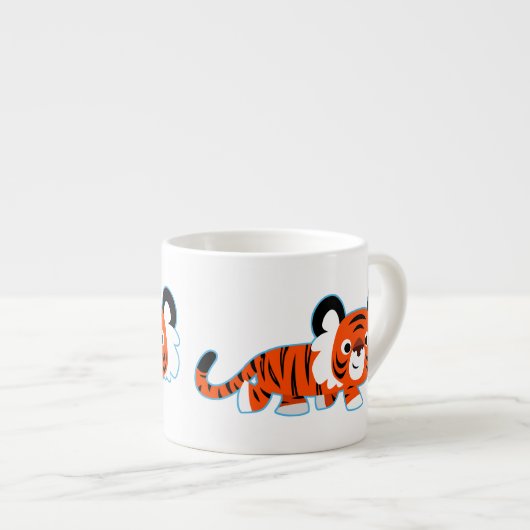 Cartoon Tiger op de Mok Prowl Espresso (Voorkant rechts)