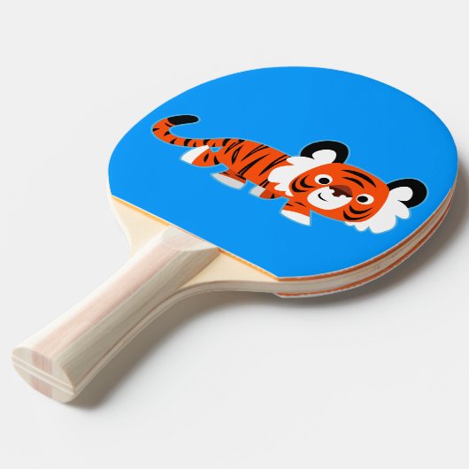Cartoon Tiger op de prowl pingpongpeddel Tafeltennisbatje (Voorkant Gekanteld)