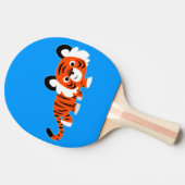 Cartoon Tiger op de prowl pingpongpeddel Tafeltennisbatje (Zijkant)