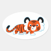 Cartoon Tiger op de prowl Sticker (Voorkant)