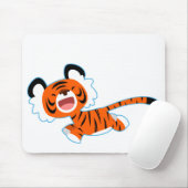 Cartoon Tiger op de run Mousepad Muismat (Met muis)