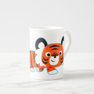 Cartoon Tiger over de Chinese Mok van het Prowl Bo