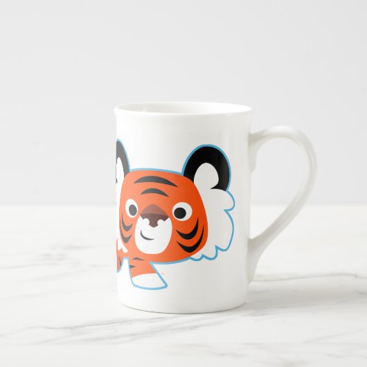 Cartoon Tiger over de Chinese Mok van het Prowl Bo (Rechts)